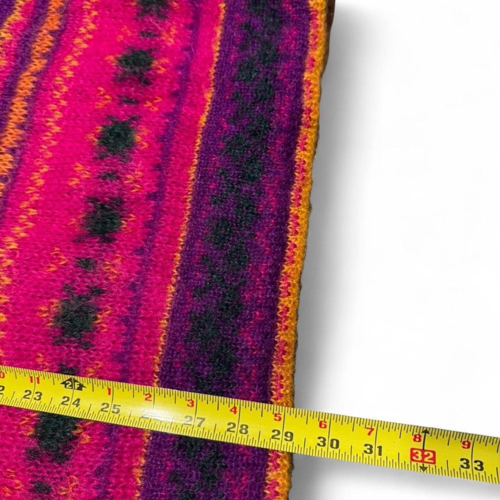 VTG 90s United colors of Benetton mohair geometric fair isle sweater 48 womens M - Picture 6 of 7